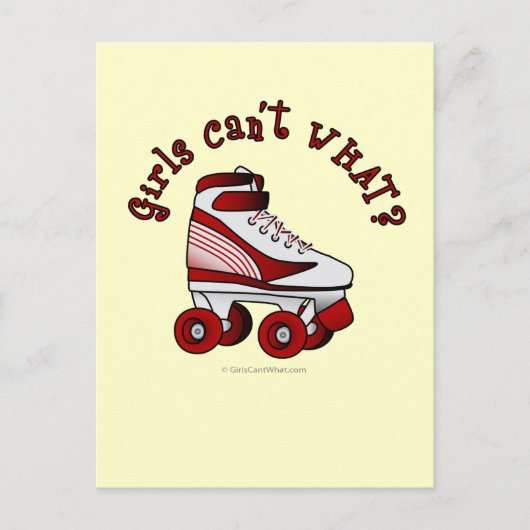 Carte Postale Roller Derby Patinage - Rouge (Devant)