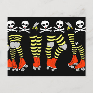 Carte Postale Roller Derby Postcard