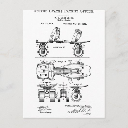 Carte Postale Roller Skate Patent  Paper Items (Devant)