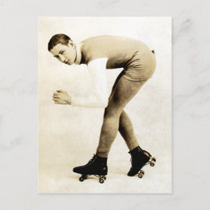 Carte Postale Roller Skater des années 1920