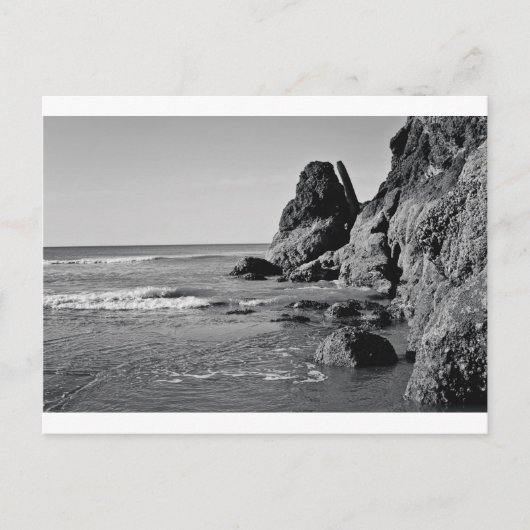 Carte Postale Rolling Beach noir et blanc (Devant)