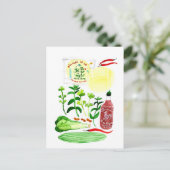 Carte Postale Rolls de papier de riz vietnamien Recette Aquarell (Debout devant)