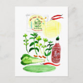 Carte Postale Rolls de papier de riz vietnamien Recette Aquarell (Devant)