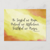 Carte Postale Romains 12:12 Soyez Joyeux dans l'espérance Bible  (Devant)