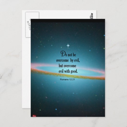 Carte Postale Romains 12:21 (Devant / Derrière)