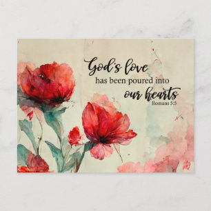 Carte Postale Romains 5:5 La Bible Amoureuse de Dieu Verse Fleur