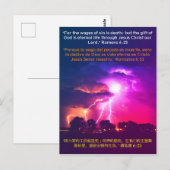 Carte Postale Romains 6:23 Verse Bible Anglais, Espagnol & Chino (Devant / Derrière)