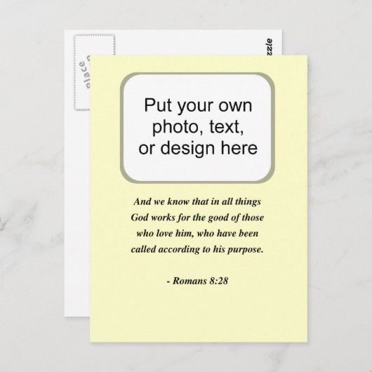 CARTE POSTALE ROMAINS 8:28 (Devant / Derrière)