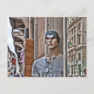 Carte Postale Roman Shopping Bizarre Italien Mannequin