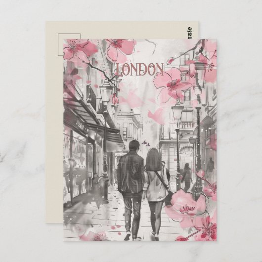 Carte Postale Romance à Londres (Devant / Derrière)