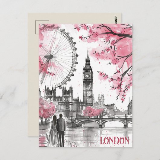 Carte Postale Romance à Londres (Devant / Derrière)