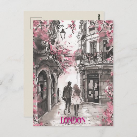 Carte Postale Romance à Londres (Devant / Derrière)