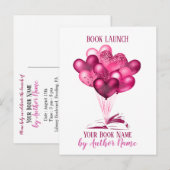 Carte Postale Romance Book Launch Party Postcard Invitation (Devant / Derrière)