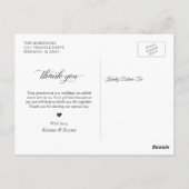 Carte Postale Romance géométrique Floral Rustique Merci Mariage (Dos)