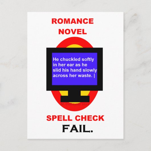 Carte Postale Romance Novel Spell Check Fail Funny (Devant)