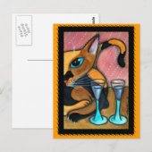 Carte Postale Romancing Chat et Vins (Devant / Derrière)