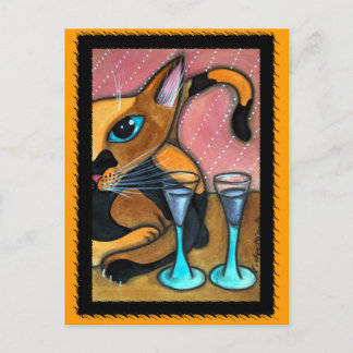 Carte Postale Romancing Chat et Vins