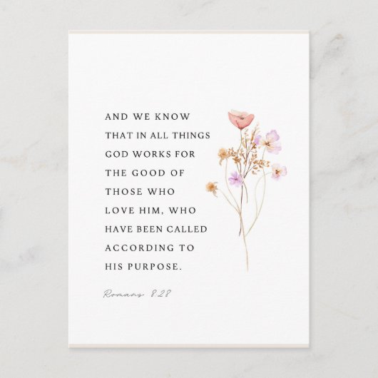 Carte Postale Romans 8:28 All Things Work Together Poster (Devant)