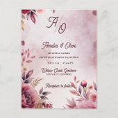 Carte Postale Romantic Blush Ethereal Mauve Wedding Invitation (Devant)