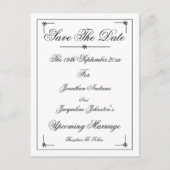 Carte Postale Romantic Elegant Enregistrer La Date Invitation Ca (Devant)