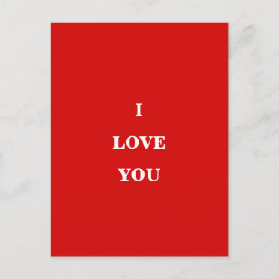Carte Postale Romantic Red I Love You Valentine's Day Card