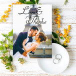 Carte Postale Romantic Script Wedding Thank You Postcard<br><div class="desc">Modern and chic photo wedding thank you postcard with the words "Love and Thanks" with a pretty handwritten font. Click the "Customize" button above for more customization options. Contact me if you would like special fonts or would like custom designs.</div>