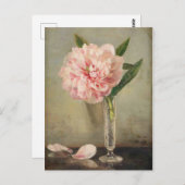 Carte Postale Romantic soft pink peony in vase (Devant / Derrière)
