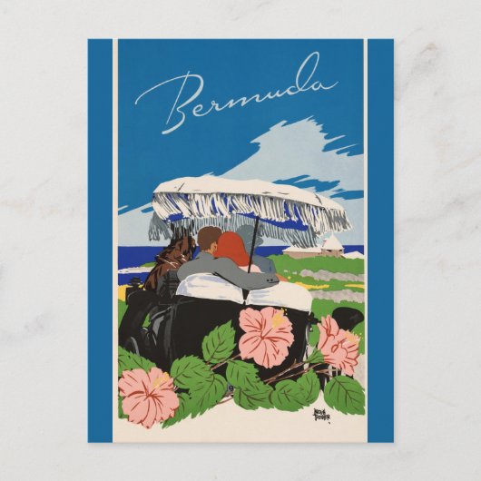 Carte Postale Romantique Bermudes retro voyage et (Devant)