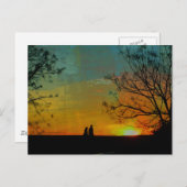 Carte Postale romantique coucher de soleil paisible (Devant / Derrière)