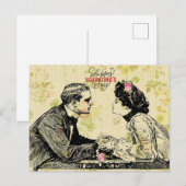 Carte Postale Romantique Couple victorien Saint Valentin (Devant / Derrière)