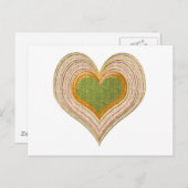 Carte Postale Romantique Emerald Gold Heart (Devant / Derrière)