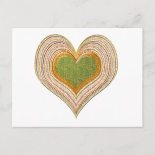 Carte Postale Romantique Emerald Gold Heart