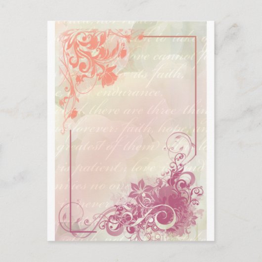 Carte Postale Romantique floral (Devant)