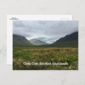 Carte Postale Romantique Glen Coe Mountains Scottish Highlands (Devant / Derrière)