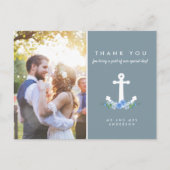 Carte Postale Romantique Mariage Nautique Merci (Devant)