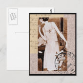 Carte postale romantique Vintage à la française (Devant / Derrière)