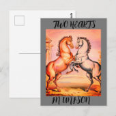 Carte postale romantique vintage cheval (Devant / Derrière)