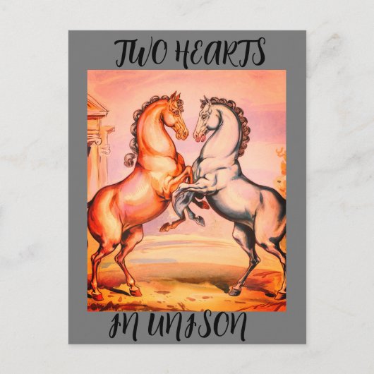Carte postale romantique vintage cheval (Devant)