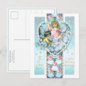 Carte Postale Romantique Vintage Floral Valentine (Devant / Derrière)