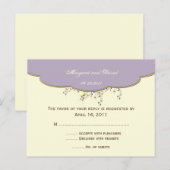 Carte postale Romantique violet et ivoire RSVP (Devant / Derrière)