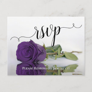 Carte Postale Romantique violet profond reflétant mariage Rose R