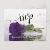 Carte Postale Romantique violet profond reflétant mariage Rose R (Devant)