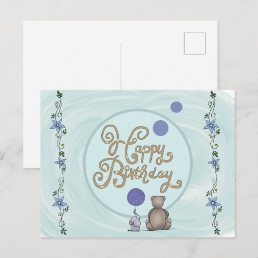 Carte Postale romantischer Elefant (Devant / Derrière)