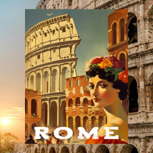 Carte Postale Rome Antique Italie Voyage Colisée Dame