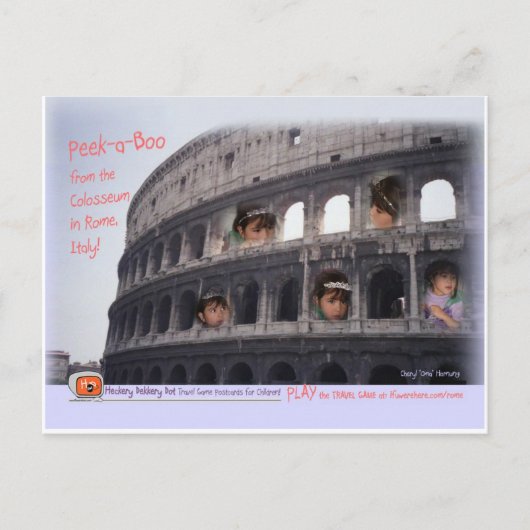 Carte Postale Rome ~ Attrapez votre Tiara ! Allons au Colossem ! (Devant)