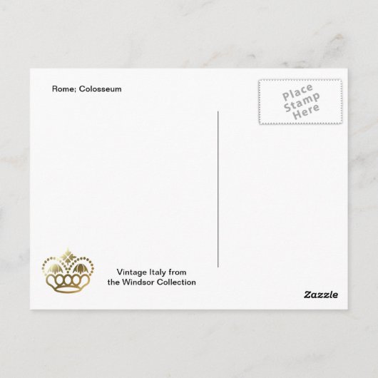 Carte Postale Rome ; Colisée (Dos)