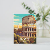 Carte Postale Rome Colisée Italie Illustration de voyage (Debout devant)
