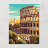 Carte Postale Rome Colisée Italie Illustration de voyage (Devant)