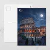Carte Postale Rome Colosseum chats la nuit (Devant / Derrière)