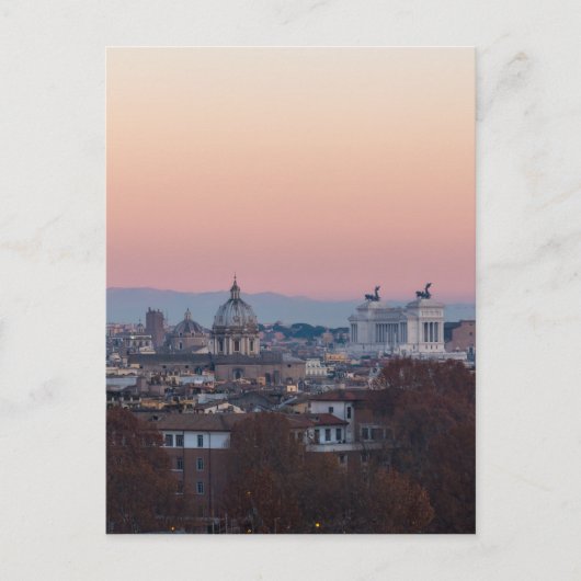 Carte Postale Rome de Gianicolo panorama au coucher du soleil (Devant)